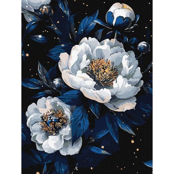Картина по номерам "Цветочное созвездие" KHO3307 с металлизированными красками 30х40 см