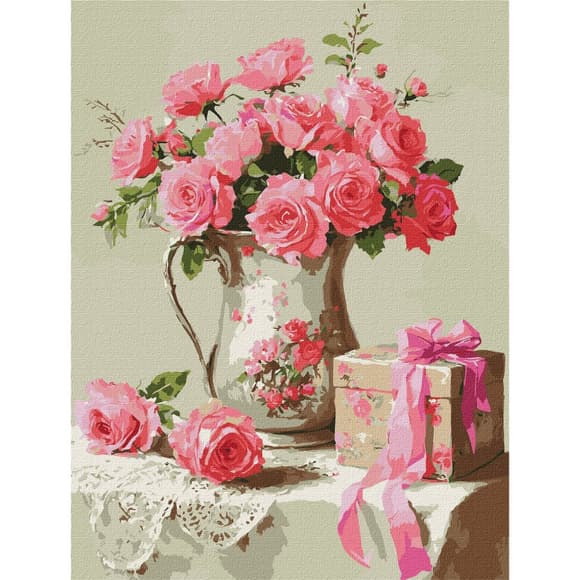 Картина по номерам "Розовый подарок" ©art_selena_ru KHO3318, 30х40 см