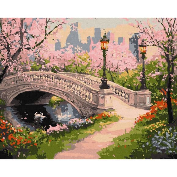 Картина по номерам "Весенний парк" ©art_selena_ru KHO3663, 30х40 см