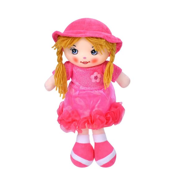 Дитяча іграшкова лялька YG0009(Pink-Yellow) 33 см, м'яка набивна, петелька  