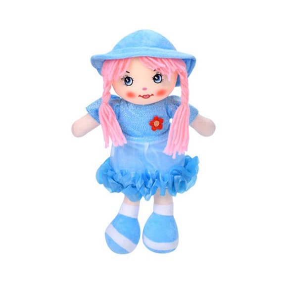 Дитяча і грашкова лялька YG0009(Blue) 33 см, м'яка набивна, петелька   
