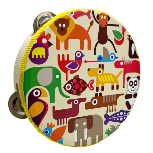 Деревянная игрушка Бубен "Животные Африки" MD 0367-51 диаметр 15 см