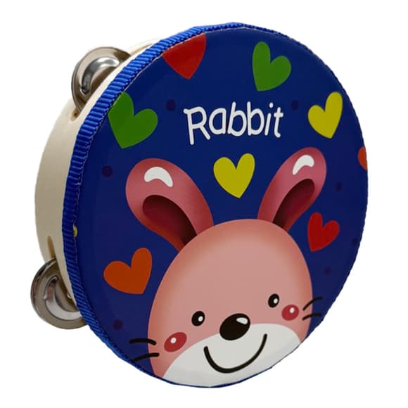 Деревянная игрушка Бубен "Зайчик" MD 0367-54 диаметр 15 см