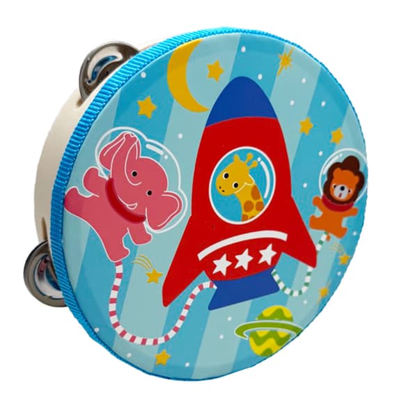 Деревянная игрушка Бубен "Космос" MD 0367-56 диаметр 15 см