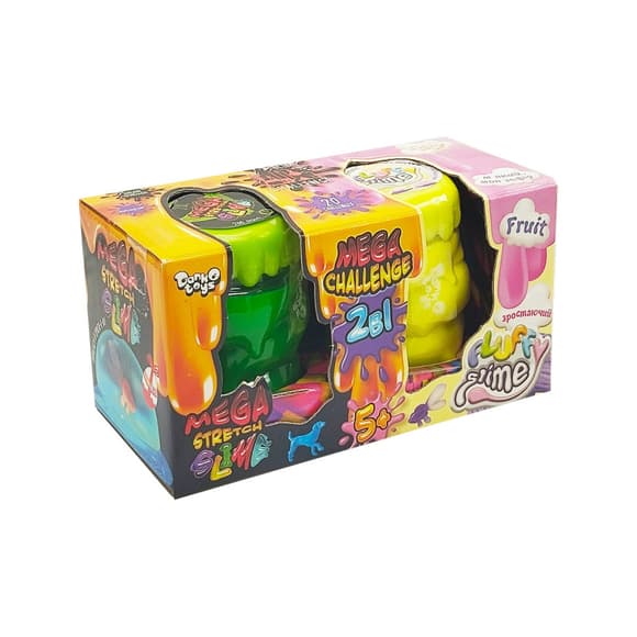 В'язка маса 2 в 1 "Mega Stretch Slime" та "Fluffy Slime" FLS-03-01U