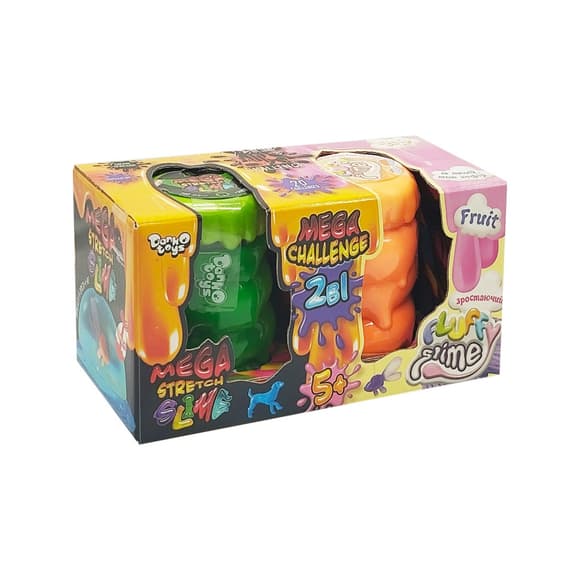 Вязкая масса 2 в 1 "Mega Stretch Slime" и "Fluffy Slime" FLS-03-01U