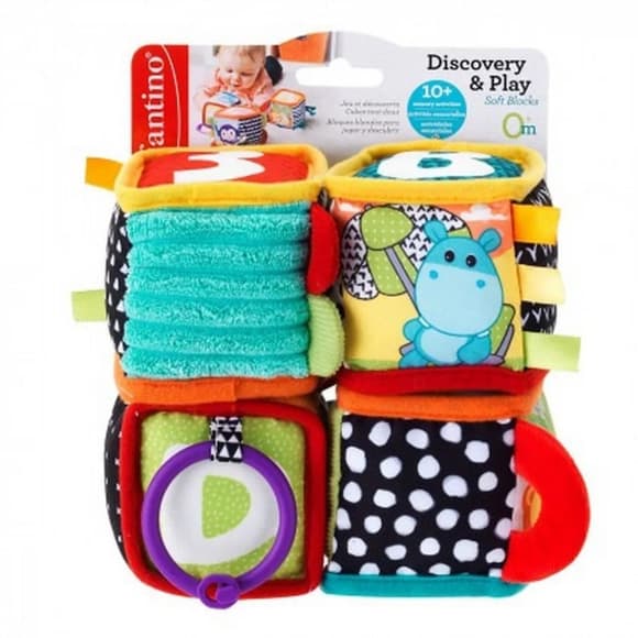 Набір м'яких іграшок "Кубики Звірятка" INFANTINO 306606, 4 шт