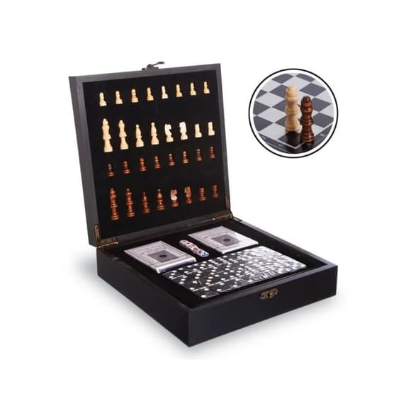 Набір настільних ігор "Шахмати, доміно, карти" Casino 3 в 1