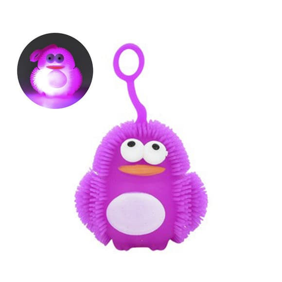 Игрушка-антистресс ежик "Пингвин" MS 3575(Violet) мигает, 7 см