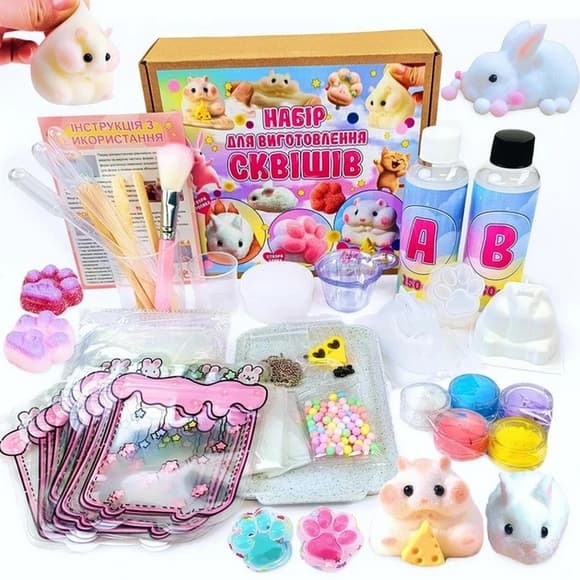 Набір для виготовлення сквишів антистресів "Хом'як, Кролик, Лапка" SL-002