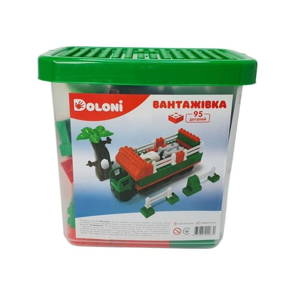 Конструктор "Грузовик" 013888/10 в пластиковом боксе, 95 деталей