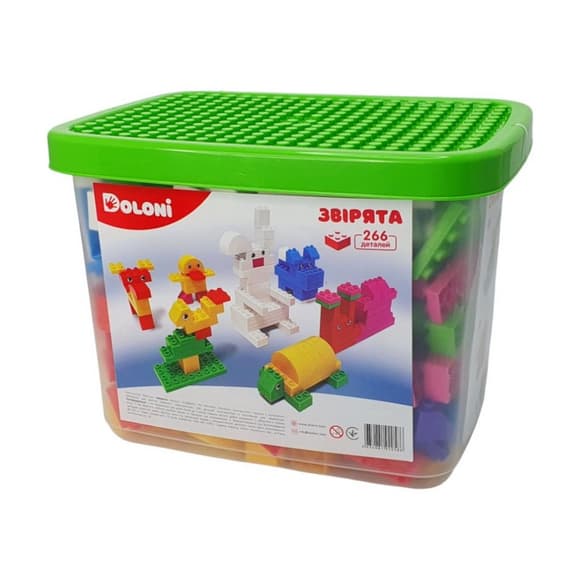 Конструктор "Зверушки" 013888/05 в пластиковом боксе, 266 деталей