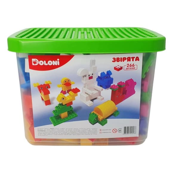 Конструктор "Зверушки" 013888/05 в пластиковом боксе, 266 деталей