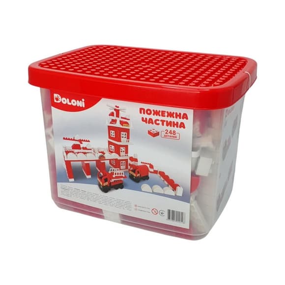 Конструктор "Пожарная часть" 013888/01 в пластиковом боксе, 248 деталей