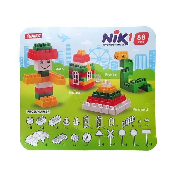 Детский конструктор с большими деталями "NIK-1" 71863, 88 деталей