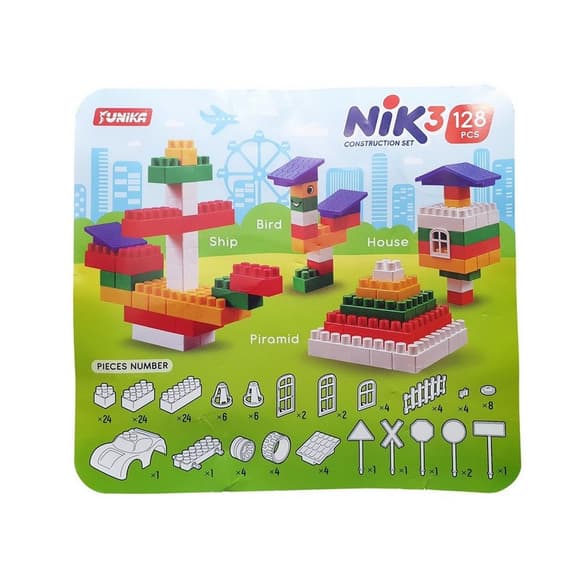 Дитячий конструктор з великими деталями "NIK-3" 71887, 128 деталей