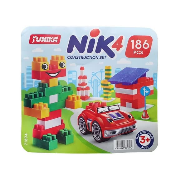 Детский конструктор с большими деталями "NIK-4" 71894, 186 деталей