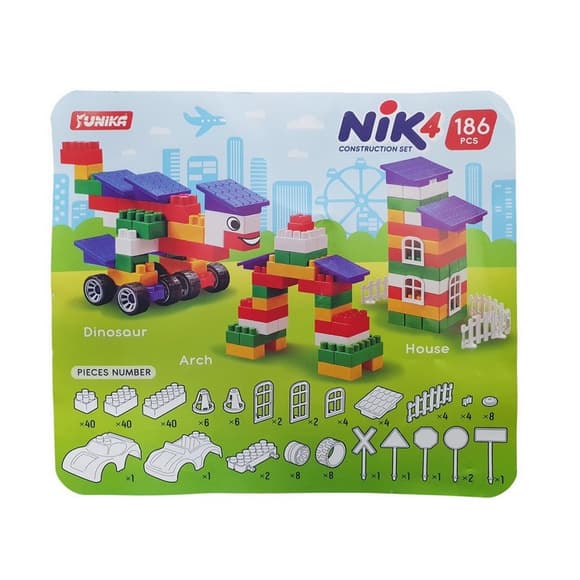 Детский конструктор с большими деталями "NIK-4" 71894, 186 деталей