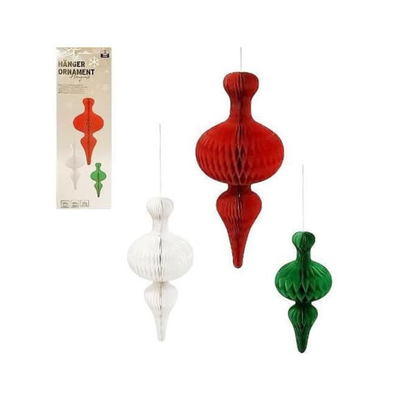 Набір підвісних паперових новорічних прикрас "Ліхтарик" CG-10, 3 шт