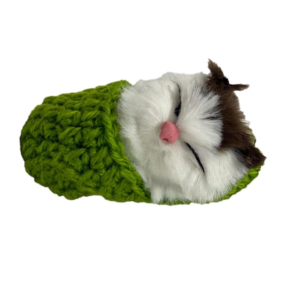Детский антистресс "Котик спит в вязаном тапочке" MM418(Green)  