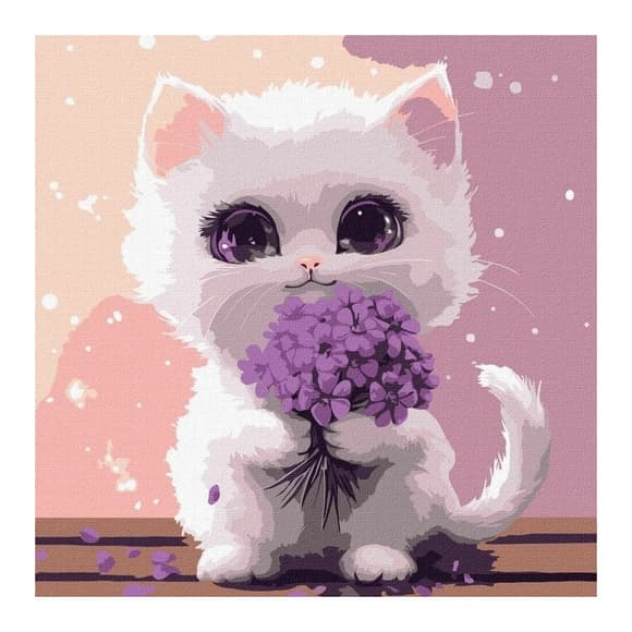 Картина за номерами "Сонячний мурчик" ©art_selena_ua KHO6772, 30х30 см