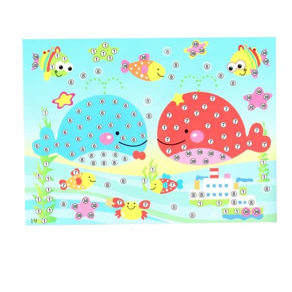 Детская мозаика по номерам "Китовые" 13-126-12 разноцветные камушки