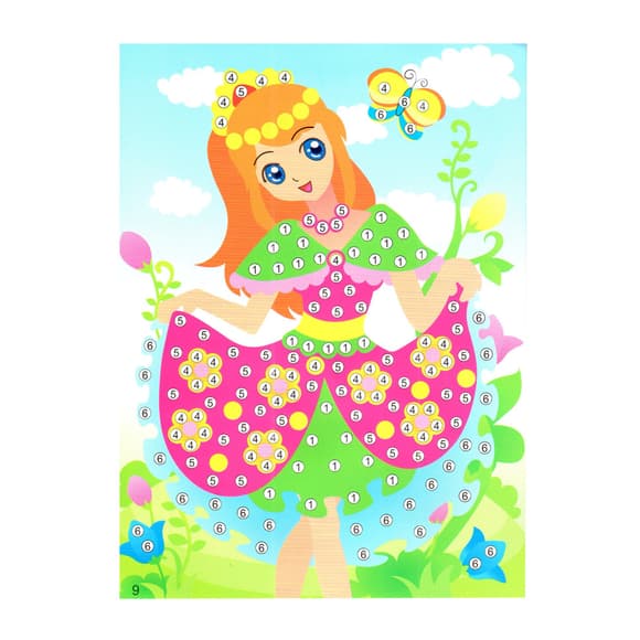 Детская мозаика по номерам "Принцесса" 13-126-16 разноцветные камушки