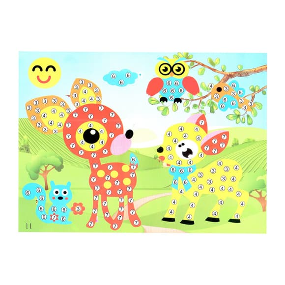 Детская мозаика по номерам "Оленята" 13-126-17 разноцветные камушки
