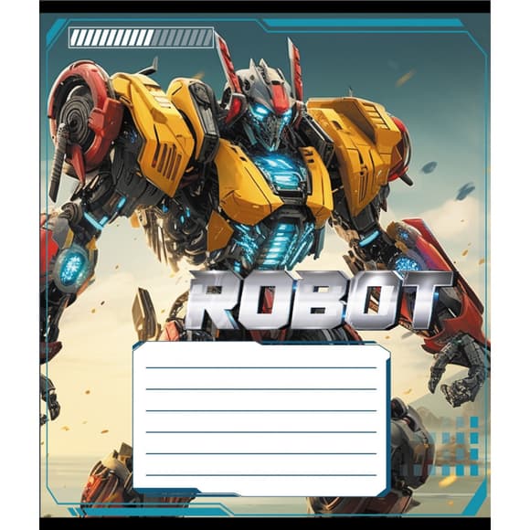 Зошит учнівський "Робот" 012-590508K-3 в клітинку, 12 аркушів (959050)