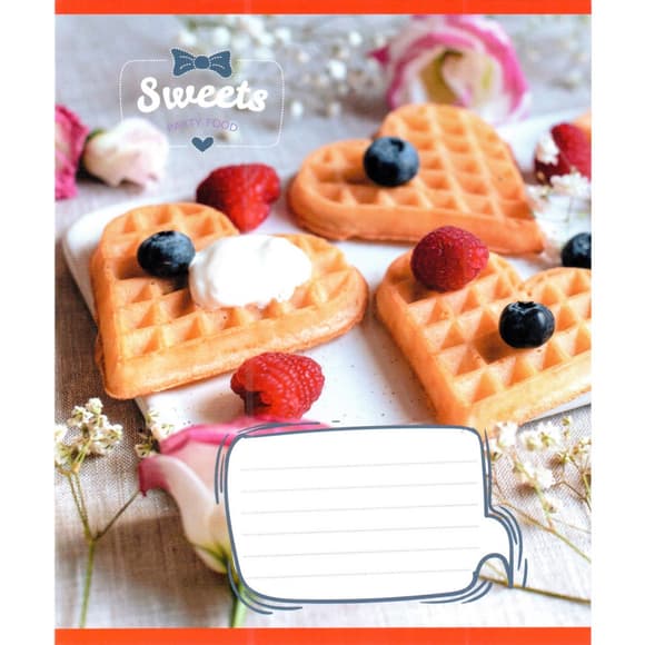 Зошит учнівський "Солодкі серця" 012-500325K-1 в клітинку, 12 аркушів (959050)