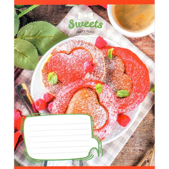 Тетрадь ученическая "Сладкие сердца" 012-500325K-5 в клетку, 12 листов (959050)