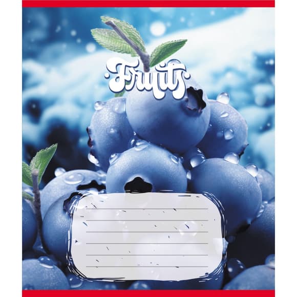 Зошит учнівський "Фрукти" 012-500028K-2 в клітинку, 12 аркушів (959050)