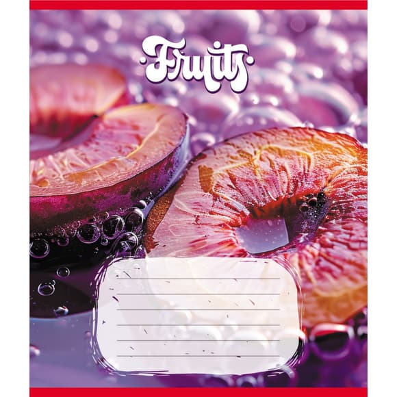 Зошит учнівський "Фрукти" 012-500028K-4 в клітинку, 12 аркушів (959050)