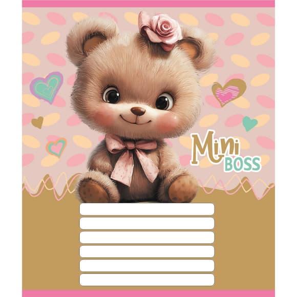 Зошит учнівський "Міні ведмедики" 012-510157C-1 в косу лінію, 12 аркушів (959051)