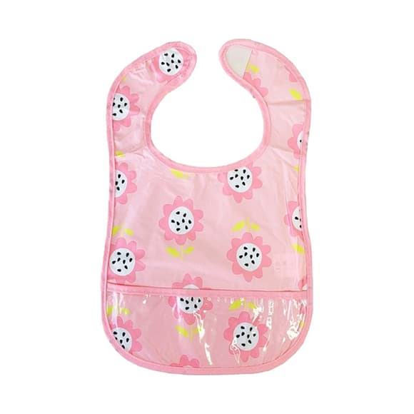 Детский слюнявчик клеенчатый MGZ-0601(Pink) на липучке