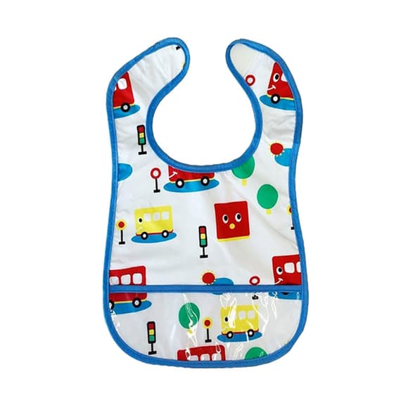 Детский слюнявчик клеенчатый MGZ-0601(Light-Blue) на липучке