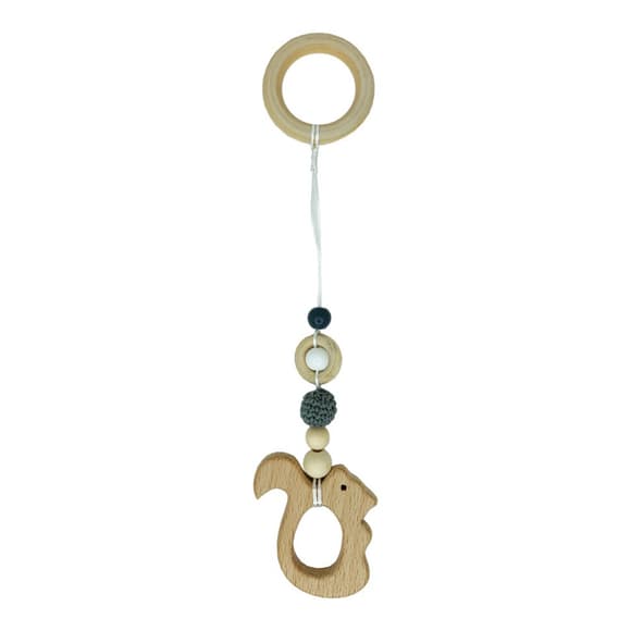 Детский деревянный грызунок "Белочка" MGZ-0410-4 с подвеской