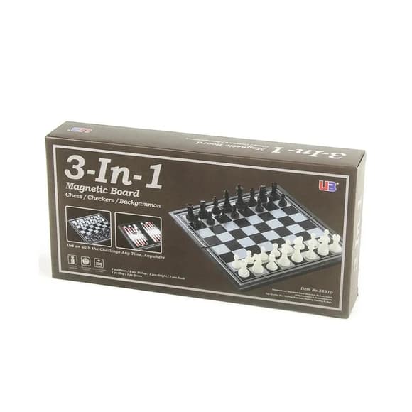 Наб ор настольных игр "Магнитные шахматы 3 в 1" 48812 нарды, шашки 32х32 см