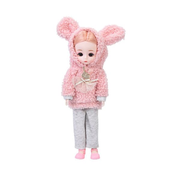 Дитяча іграшкова лялька F0322(Pink-1) шарнірна, розмір 29 см