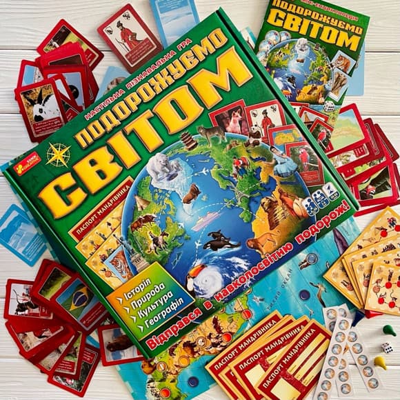 Настільна пізнавальна гра 3 в 1 "Подорожуємо світом" 12120099