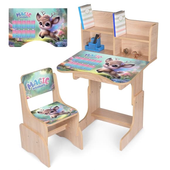 Дитяча парта N 2071-27-3 висота 3 п оложення, зі стільчиком