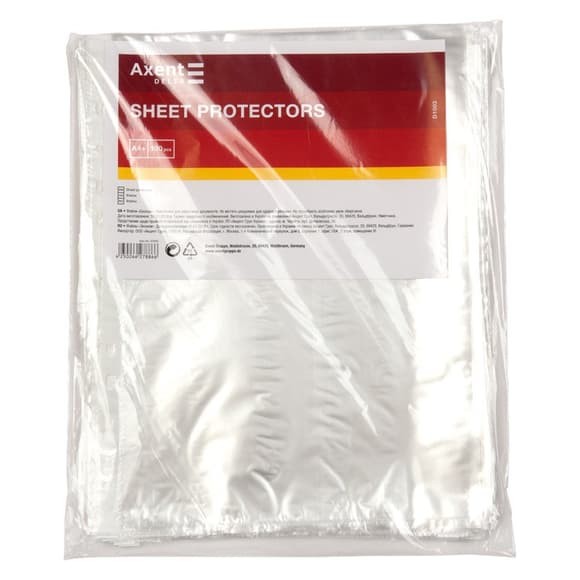 Офісний файл AXENT D1003 А4+, прозорий, глянсовий 100 штук, 20 мкм
