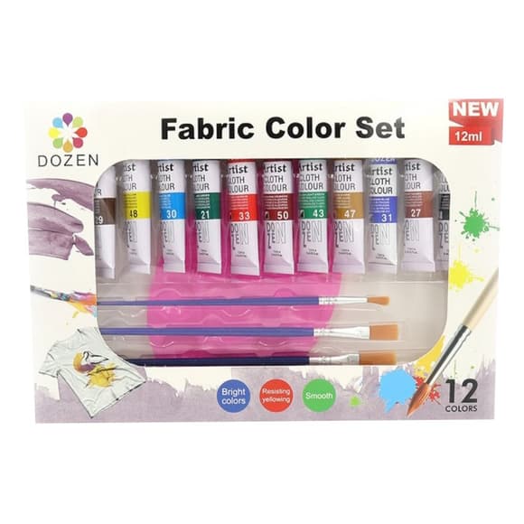 Набор красок для одежды Dozen DSCN0680, 12 мл 12 шт