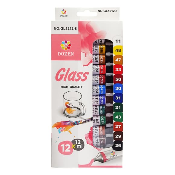 Набір фарб для скла та кераміки DSCN0678, 12 мл 12 шт
