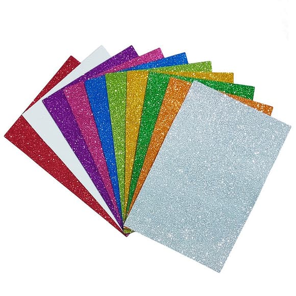 Набір кольорового фоамірану з глітером на клейовій основі 17GLKA4-MIX2, 1,7-0,1 мм 10 аркушів