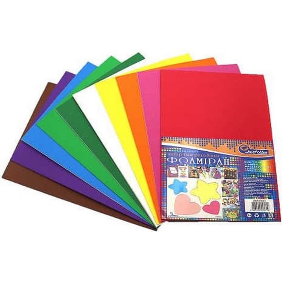 Фоамиран для творчества А4 15A4-MIX1, 1,5 мм, 10 листов