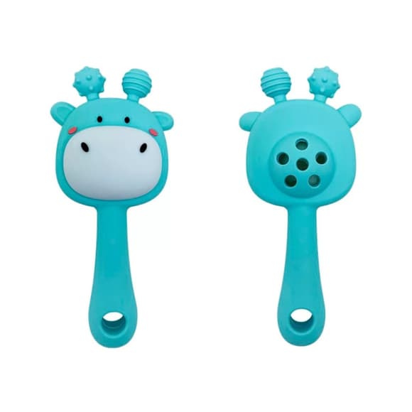 Силиконовый прорезыватель-погремушка "Жираф" MGZ-0428(Turqouise)