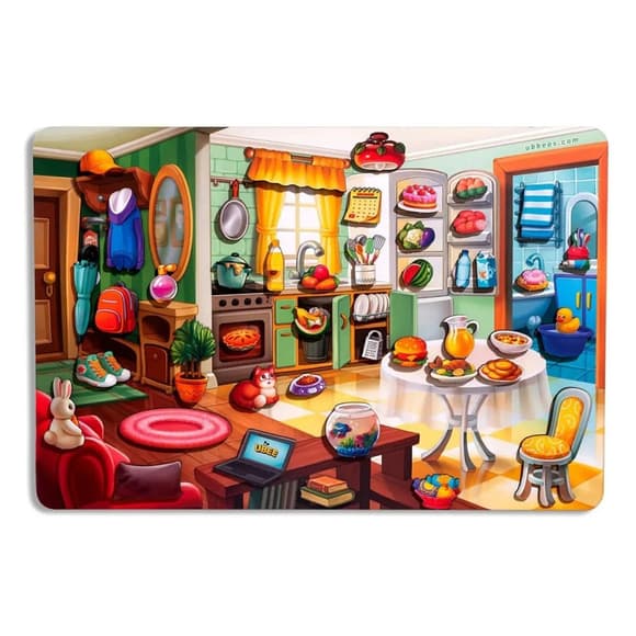 УЦІНКА! Дерев'яний пазл-вкладиш "Наведи порядок у кімнаті та нагодуй Ваню" Ubumblebees PSD271-UC