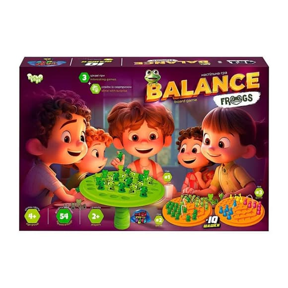 УЦІНКА! Настільна гра "Balance Frogs" Danko Toys BalF-01-UC 54 фігурки жаблять