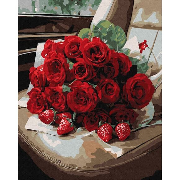 Картина за номерами "Романтичний букет троянд" ©art_selena_ua KHO3337, 40х50 см